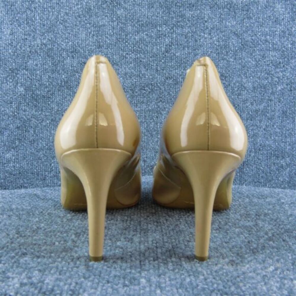 Via Spiga Women Peep Toe Heel Shoes‎ Beige Patent Leather Size 10.5 Medium - Picture 6 of 9